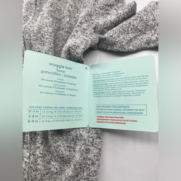 ⭐️SOFT aden + anais Snuggle Knit Footie New with Tags 6-9 Months - Picture 6 of 6